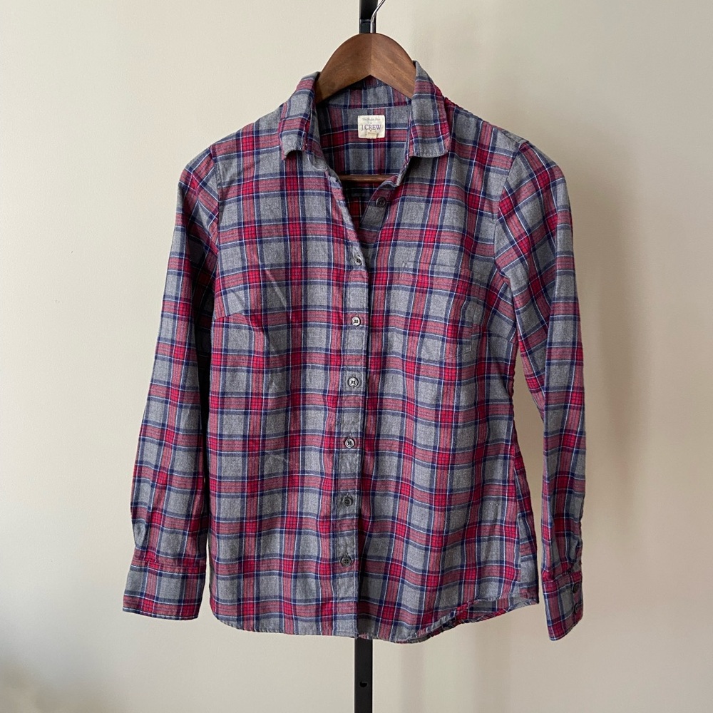 J Crew Plaid “The Perfect Shirt” size Petite Small